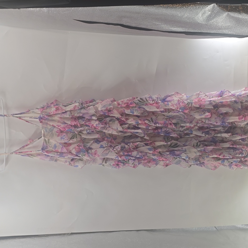 Let Me Be Jia Floral Ruffle Tiered Maxi Dress - Pink & Lavender - Picture 12 of 16